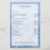 Modern Blue Glitzer Salon Price List Flyer (Vorne)