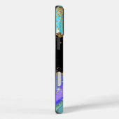 Modern Blue Glitzern Agate Monogram Name Case-Mate iPhone Hülle (Rückseite / Rechts)