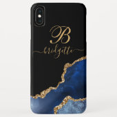 Modern Blue Gold Agate Geode Tote Bag Case-Mate iPhone Hülle (Rückseite)