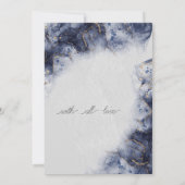 Modern Blue Gold Agate Marble Einladung (Rückseite)