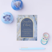 Modern Blue Gold Agate Marmorarsch Hochzeit Flyer (Einzeln)