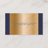 Modern Blue Gold Brushed Visitenkarte (Rückseite)