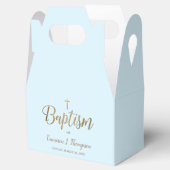 Modern Blue gold cross Taufe Baby Boy Vielen Dank Geschenkschachtel (Geöffnet)