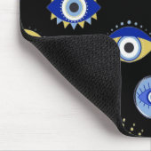 Modern Blue Gold Evil Eyes Mousepad (Ecke)