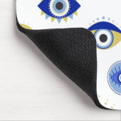 Modern Blue Gold Evil Eyes Mousepad (Ecke)