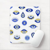 Modern Blue Gold Evil Eyes Mousepad (Mit Mouse)