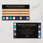 Modern Blue Gold Eyeshadow Pallete Makeup Artist Terminkarte (Vorne/Hinten)