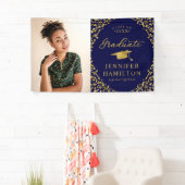 Modern Blue Gold Foto Abschluss Banner (Insitu)
