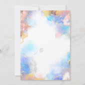 Modern Blue Gold Girly Trendy Sweet 16 Einladung (Rückseite)