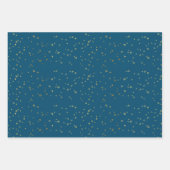 Modern Blue & Gold Happy Hanukah Stars Geschenkpapier Set (Vorderseite 3)
