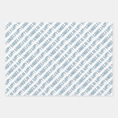 Modern Blue & Gold Happy Hanukah Stars Geschenkpapier Set (Vorderseite)