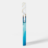 Modern Blue Gold Marmor Monogram Personalisiert Case-Mate iPhone Hülle (Rückseite / Links)