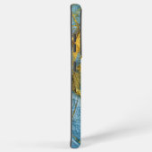 Modern Blue Gold Marmor texturiert Monogram Samsung Galaxy Hülle (Rechte Seite)