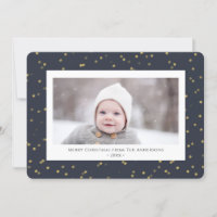 Modern Blue Gold Star Bokeh Overlay Minimalistisch