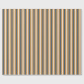 Modern Blue Gold White Stripe Christmas Geschenkpapier (Flach)