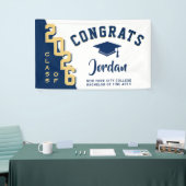 Modern Blue Golden Graduation class of 2023 Party Banner (Messeveranstaltung)