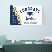Modern Blue Golden Graduation class of 2023 Party Banner (Messeveranstaltung)
