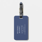 Modern Blue Golf Sport Monogram Gepäckanhänger (Rückseite vertikal)