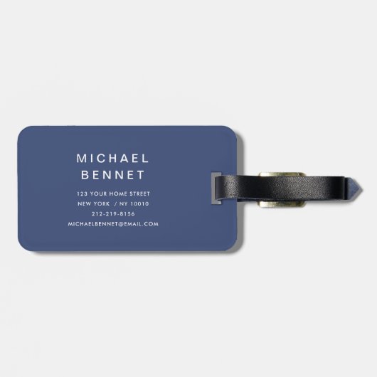 Modern Blue Golf Sport Monogram Gepäckanhänger (Rückseite horizontal)