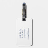 Modern Blue Golf Sport Monogram Gepäckanhänger (Rückseite vertikal)