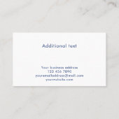 Modern Blue Gradient Add Logo Custom Professional Visitenkarte (Rückseite)