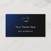 Modern Blue Gradient Add Logo Custom Professional Visitenkarte (Vorderseite)