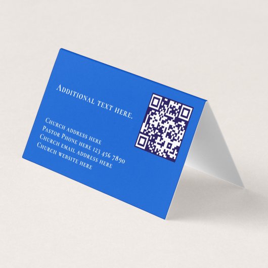 Modern Blue Gradient Custom Text QR Code Pastor Visitenkarten (Rückseite)