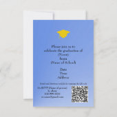 Modern Blue Gradient Grad Party Invite Enclosure Karte (Rückseite)
