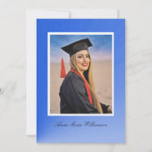Modern Blue Gradient Graduation Announcement Einladung (Vorderseite)