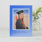 Modern Blue Gradient Graduation Announcement Einladung (Stehend Vorderseite)
