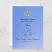 Modern Blue Gradient Graduation Announcement Einladung (Rückseite)