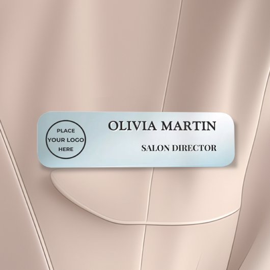 Modern Blue Gradient Magnetic Name Badge Custom Namensschild