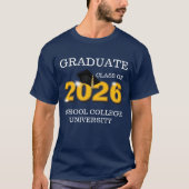 Modern Blue Graduation Class 2026 Keepsake T-Shirt (Vorderseite)