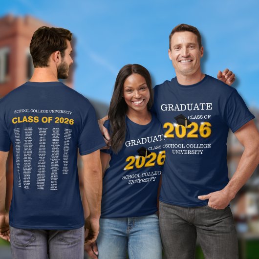 Modern Blue Graduation Class 2026 Keepsake T-Shirt