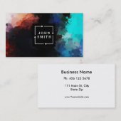 Modern Blue Graffiti Coole Abstrakte Kunst Visitenkarte (Vorne/Hinten)