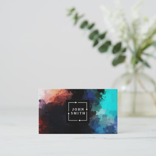 Modern Blue Graffiti Coole Abstrakte Kunst Visitenkarte (Stehend Vorderseite)