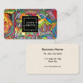 Modern Blue Graffiti Cooles Abstraktes Kunstmuseum Visitenkarte (Vorne/Hinten)