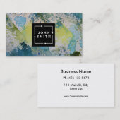 Modern Blue Graffiti Cooles Abstraktes Kunstmuseum Visitenkarte (Vorne/Hinten)