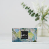 Modern Blue Graffiti Cooles Abstraktes Kunstmuseum Visitenkarte (Stehend Vorderseite)