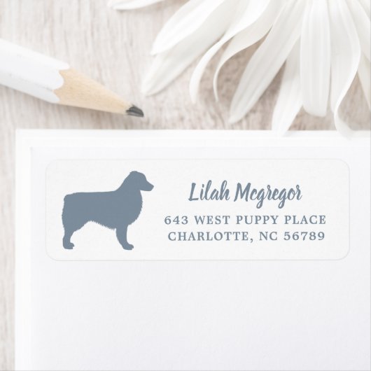 Modern Blue Gray Australian Shepherd Silhouette (Insitu)