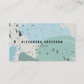 Modern Blue Gray Brush Schlaganfall Business Card Visitenkarte (Vorderseite)