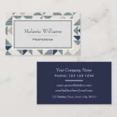 Modern Blue Gray Geometric Mosaic Muster Visitenkarte (Vorne/Hinten)