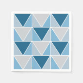 Modern Blue Gray Geometric Triangle Serviette (Vorderseite)
