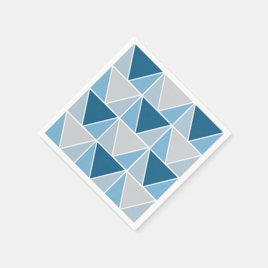 Modern Blue Gray Geometric Triangle Serviette (Ecke)