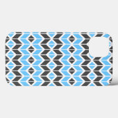 Modern Blue Gray Herringbone Geometric Case-Mate iPhone Hülle (Rückseite (Horizontal))