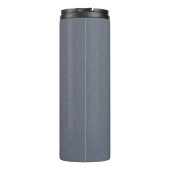 Modern Blue Gray Imitate Linen Design Thermosbecher (Rückseite)