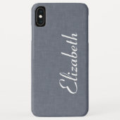 Modern Blue Gray Linen Case-Mate iPhone Hülle (Rückseite)