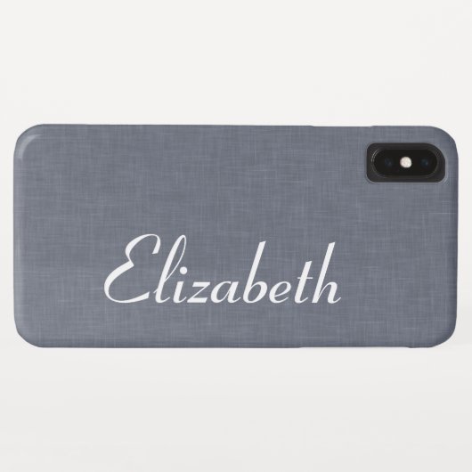 Modern Blue Gray Linen Case-Mate iPhone Hülle (Rückseite (Horizontal))
