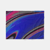 Modern Blue Gray Magenta Color Block Fraktal Fleecedecke (Vorderseite (Horizontal))