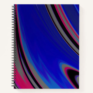 Modern Blue Gray Magenta Fraktal Notizblock